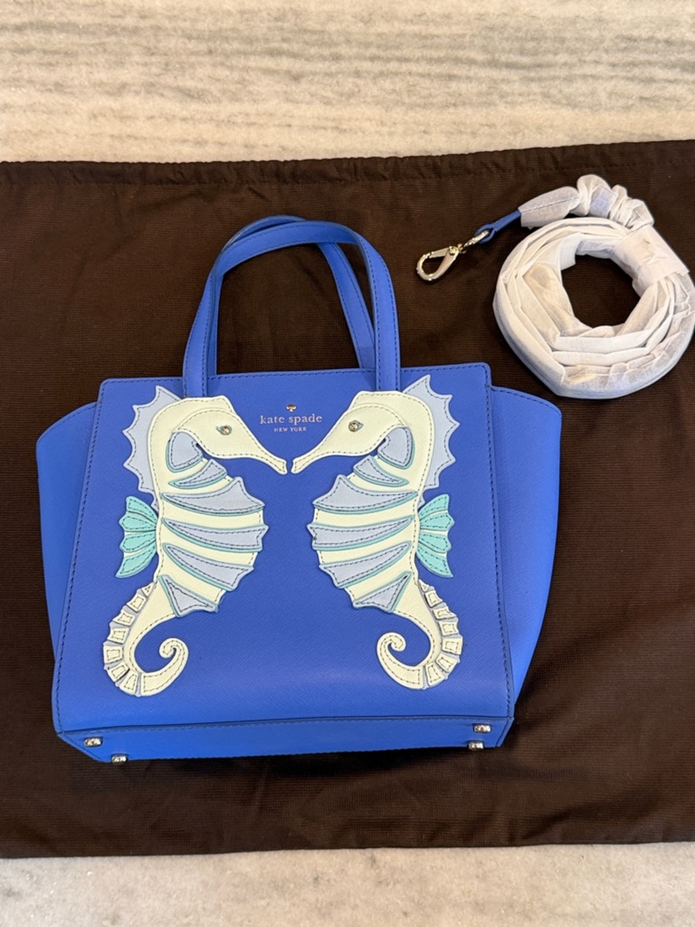 Kate Spade Breath of Fresh Air Seahorse Small Hayden Satchel - Rare!
